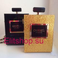 клатч Chanel флакон золотистого цвета купить в Москве